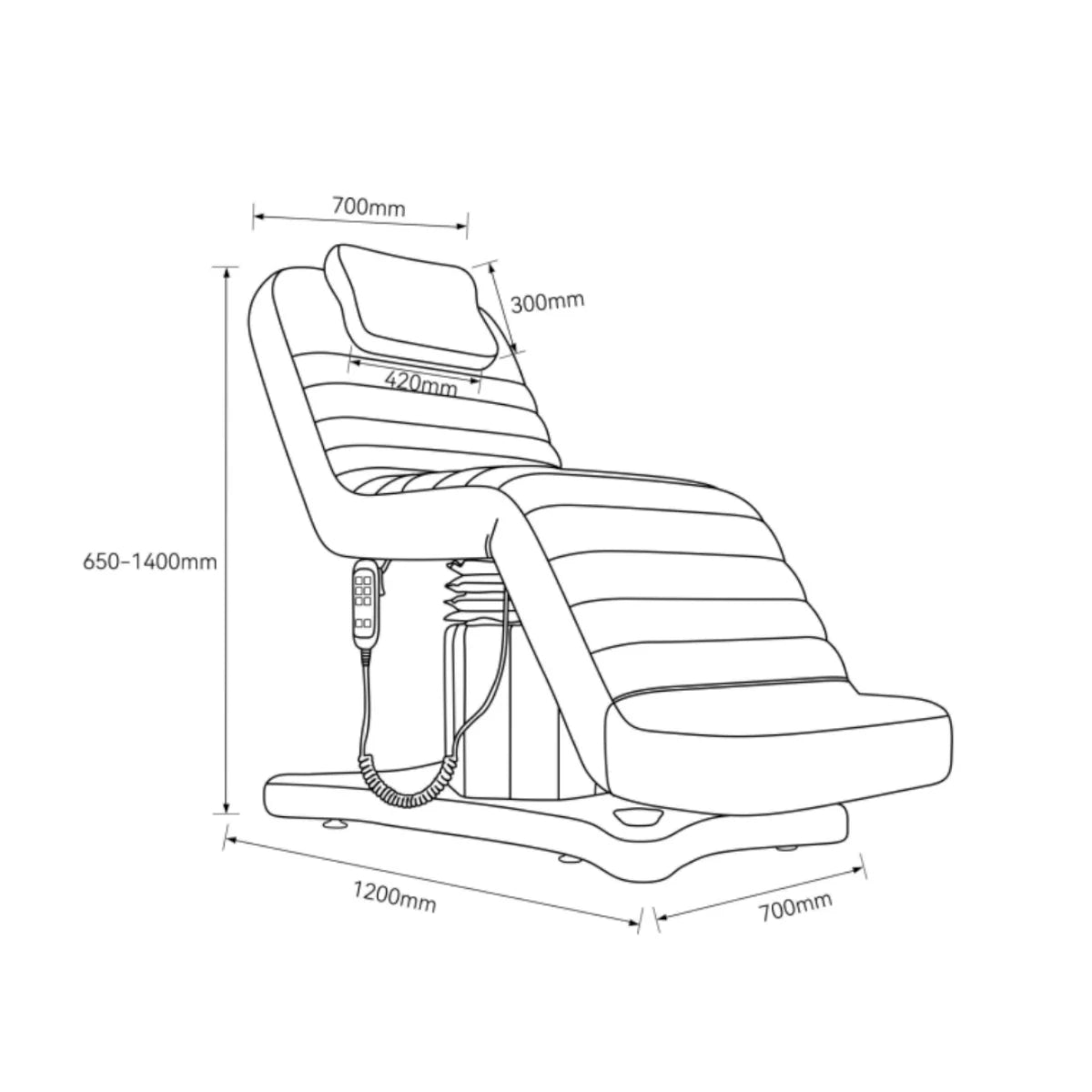 Grandeur 3-Motors Electric Beauty & Lash Bed Olive