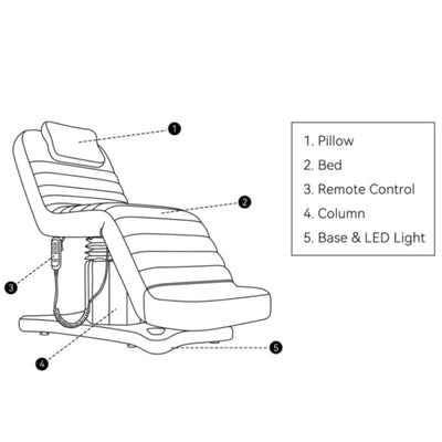 Grandeur 3-Motors Electric Beauty & Lash Bed Olive