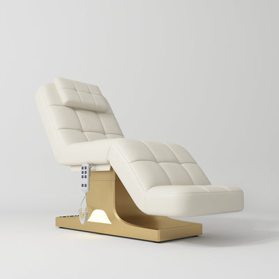 Saphir Version A Complete Beauty Salon Set – Beauty Bed, Chair, Moonlight Lamp & Trolley Creamy