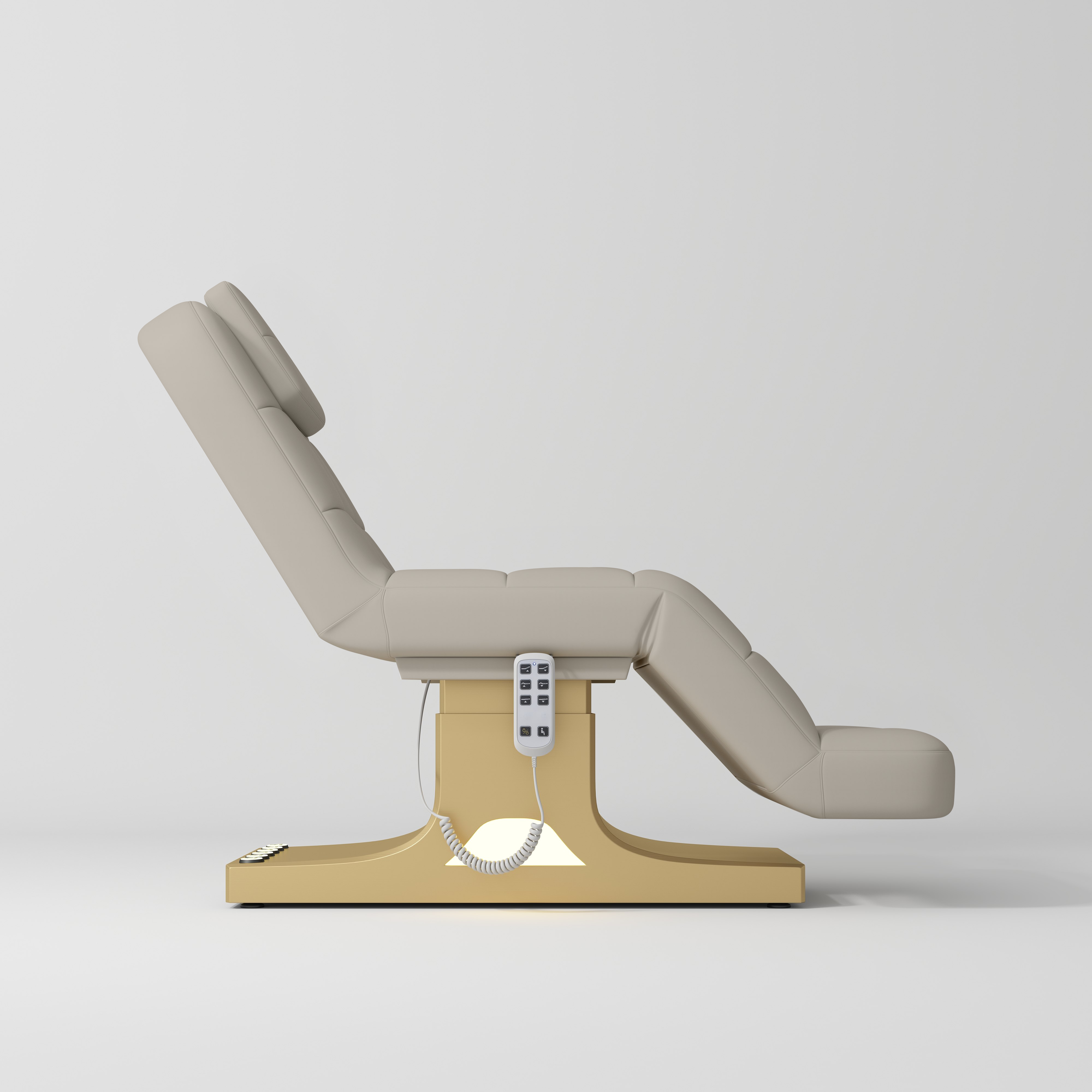 Saphir Version A Complete Beauty Salon Set – Beauty Bed, Chair, Moonlight Lamp & Trolley Stone Taupe