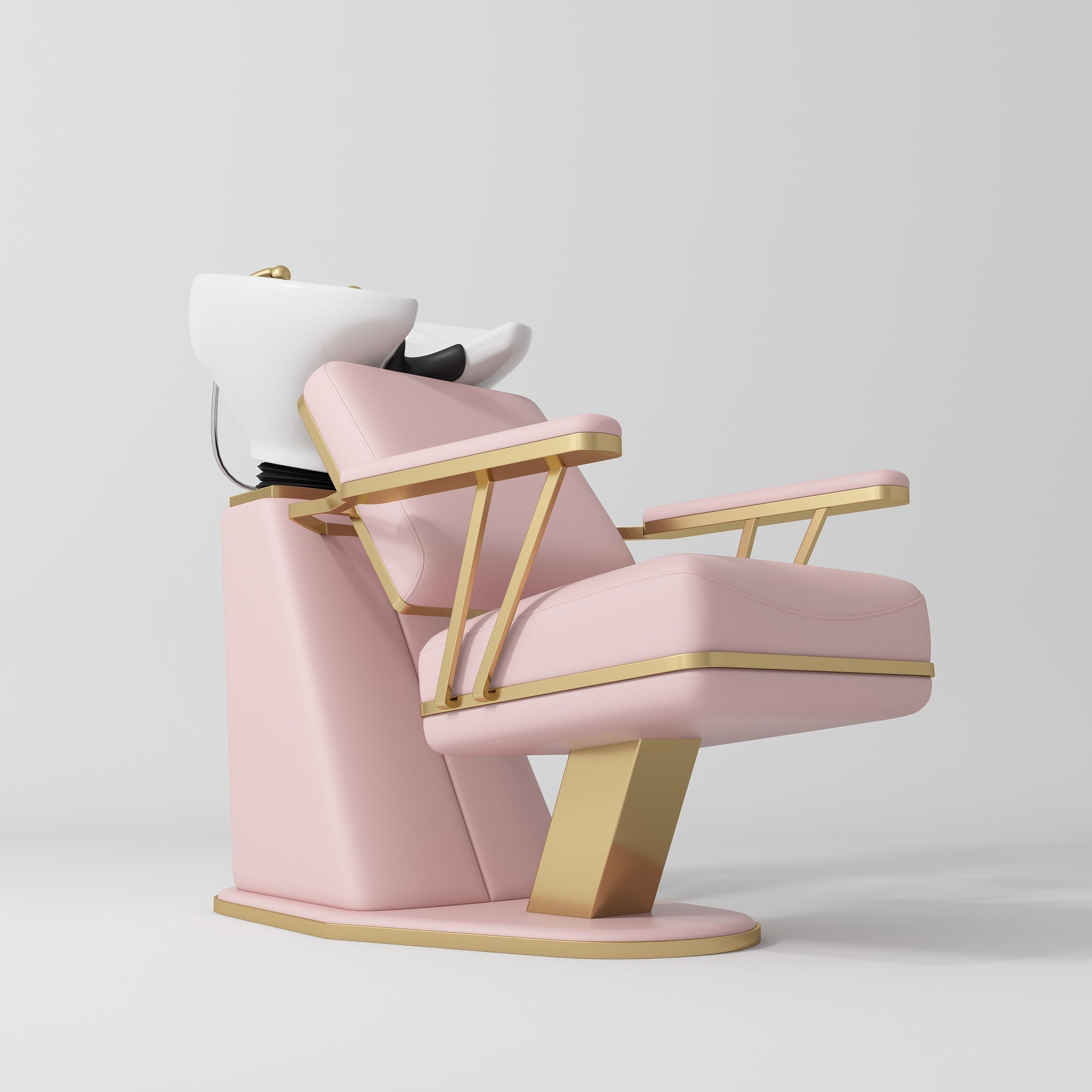 Maison Refined Salon Shampoo Chair with Adjustable Ceramic Basin Bare Blush