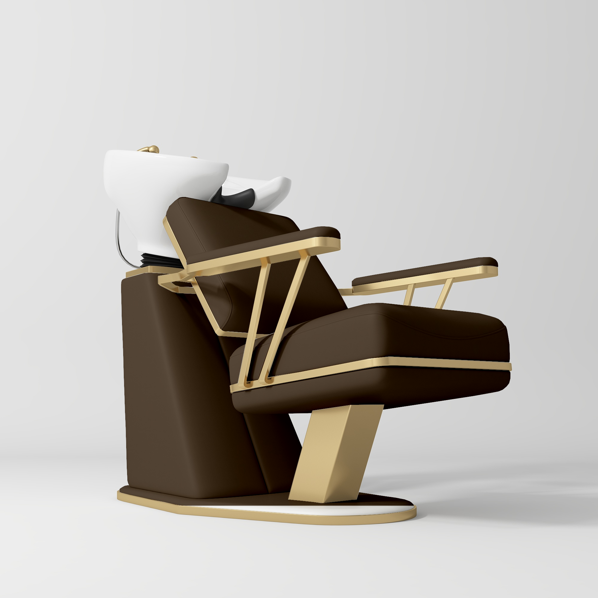 Maison Refined Salon Shampoo Chair with Adjustable Ceramic Basin Cocoa Mocha
