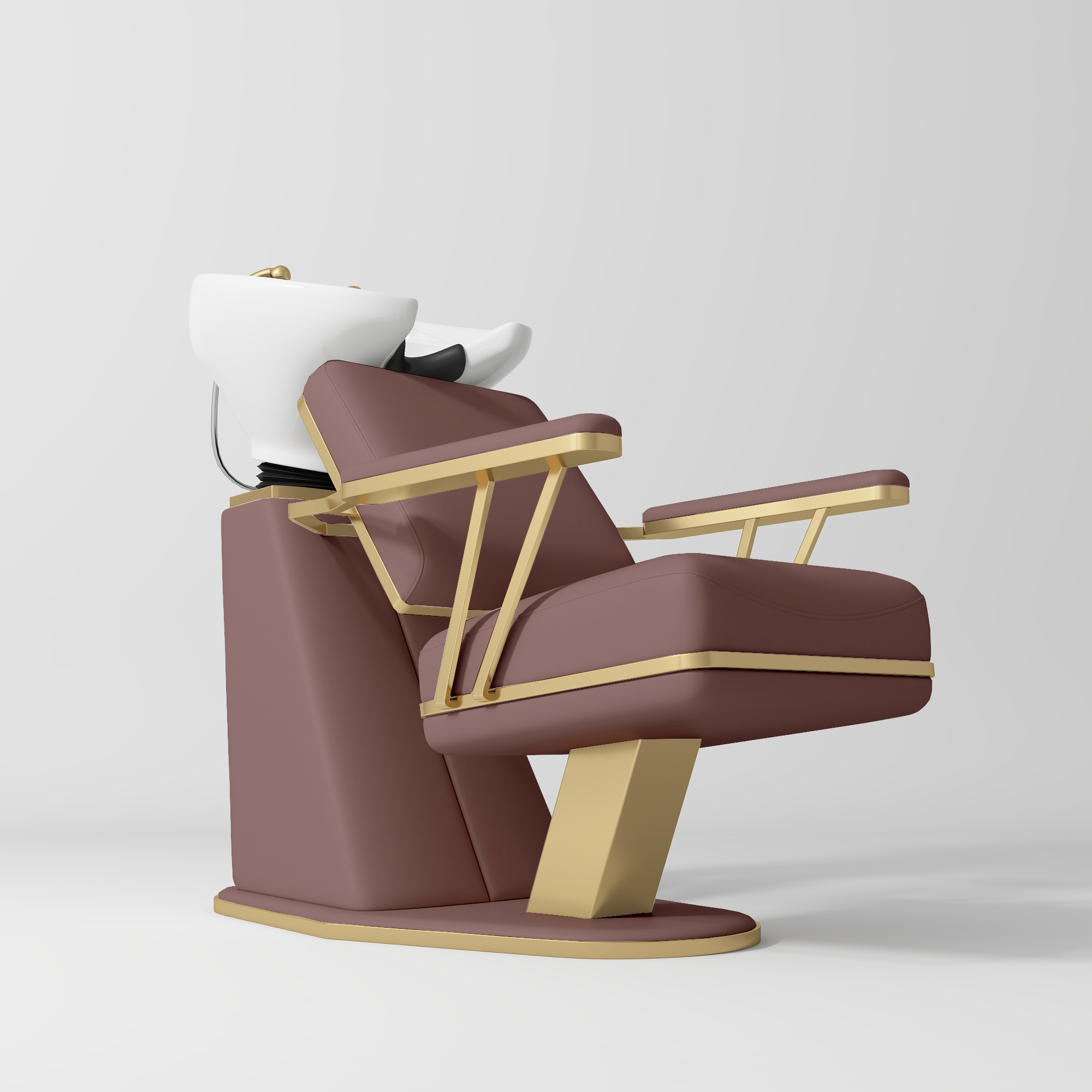 Maison Refined Salon Shampoo Chair with Adjustable Ceramic Basin Dusty Rose