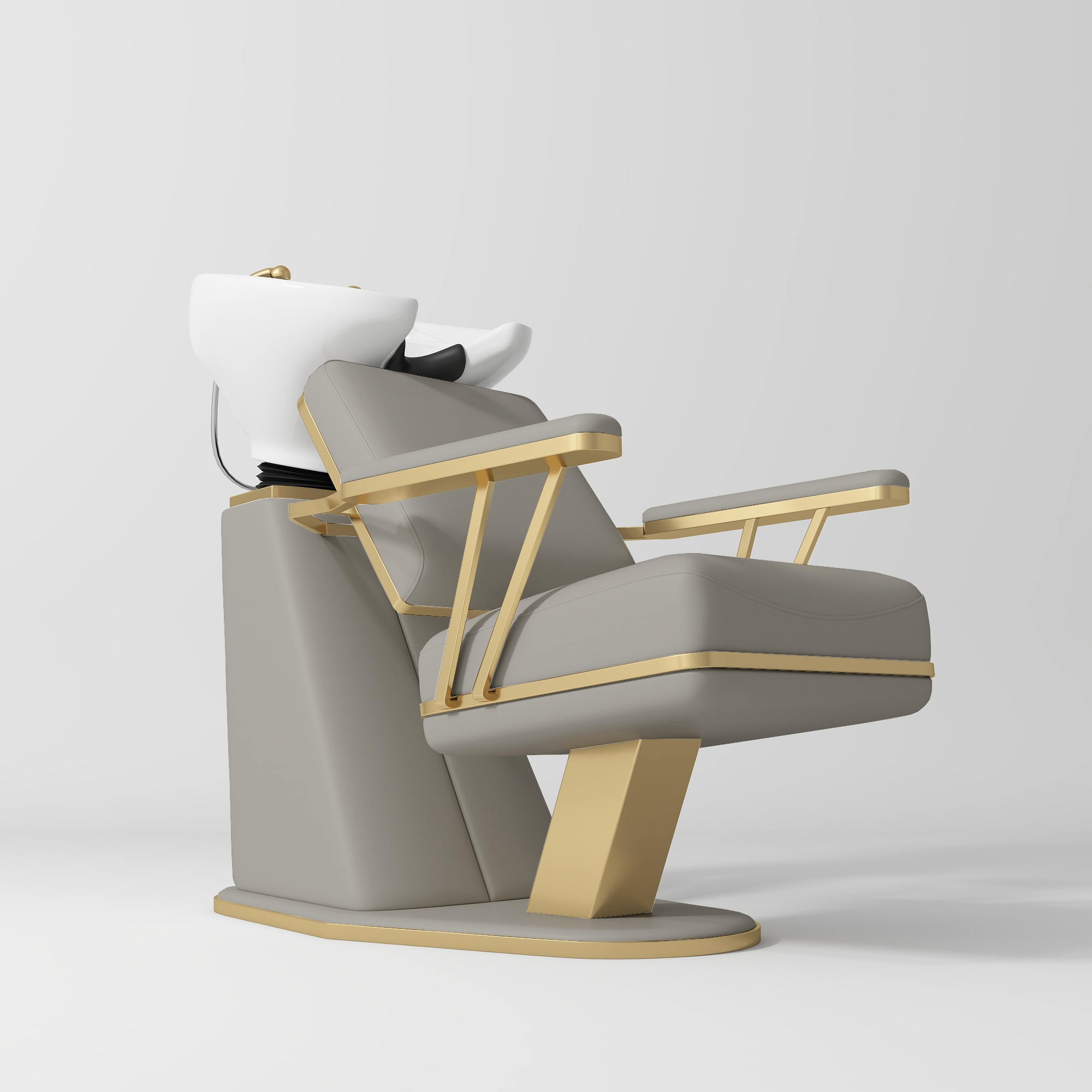 Maison Refined Salon Shampoo Chair with Adjustable Ceramic Basin Pearl Greige