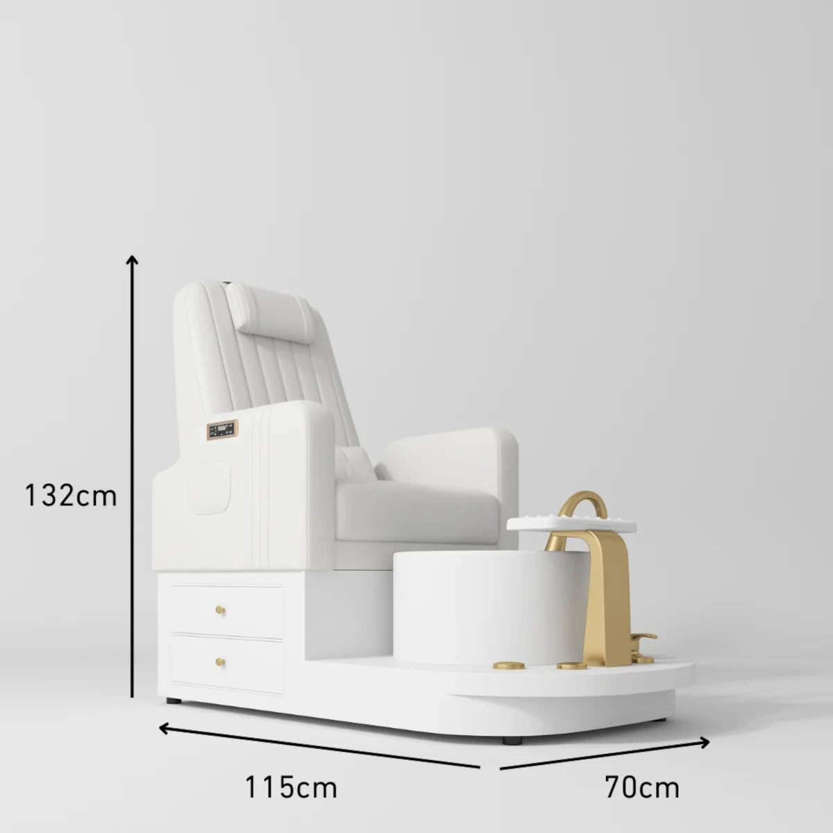 Noémie Luxury Electric Pedicure Chair with Massage Backrest White