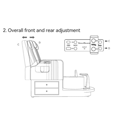 Noémie Luxury Electric Pedicure Chair with Massage Backrest White