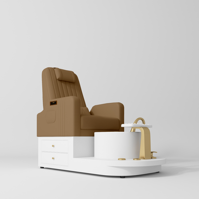 Noémie Luxury Electric Pedicure Chair with Massage Backrest Caramel