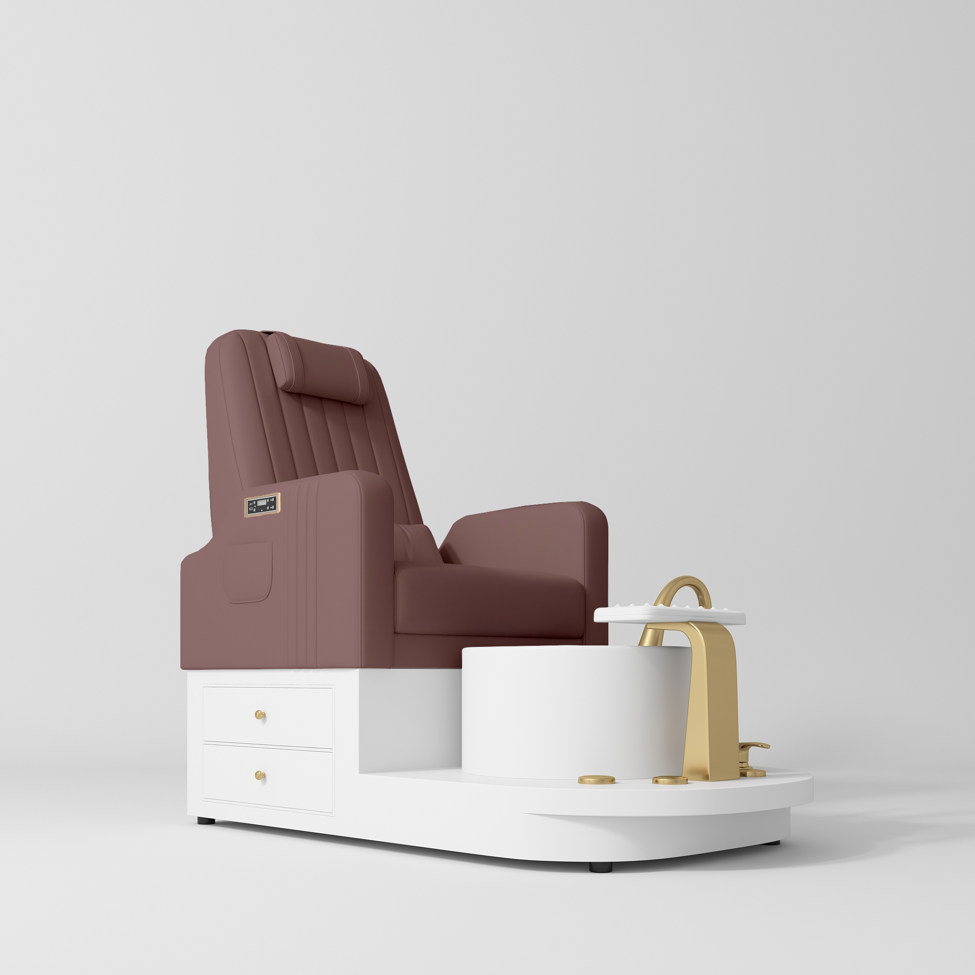 Noémie Luxury Electric Pedicure Chair with Massage Backrest Dusty Rose