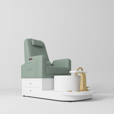 Noémie Luxury Electric Pedicure Chair with Massage Backrest Olive