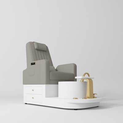 Noémie Luxury Electric Pedicure Chair with Massage Backrest Pearl Greige