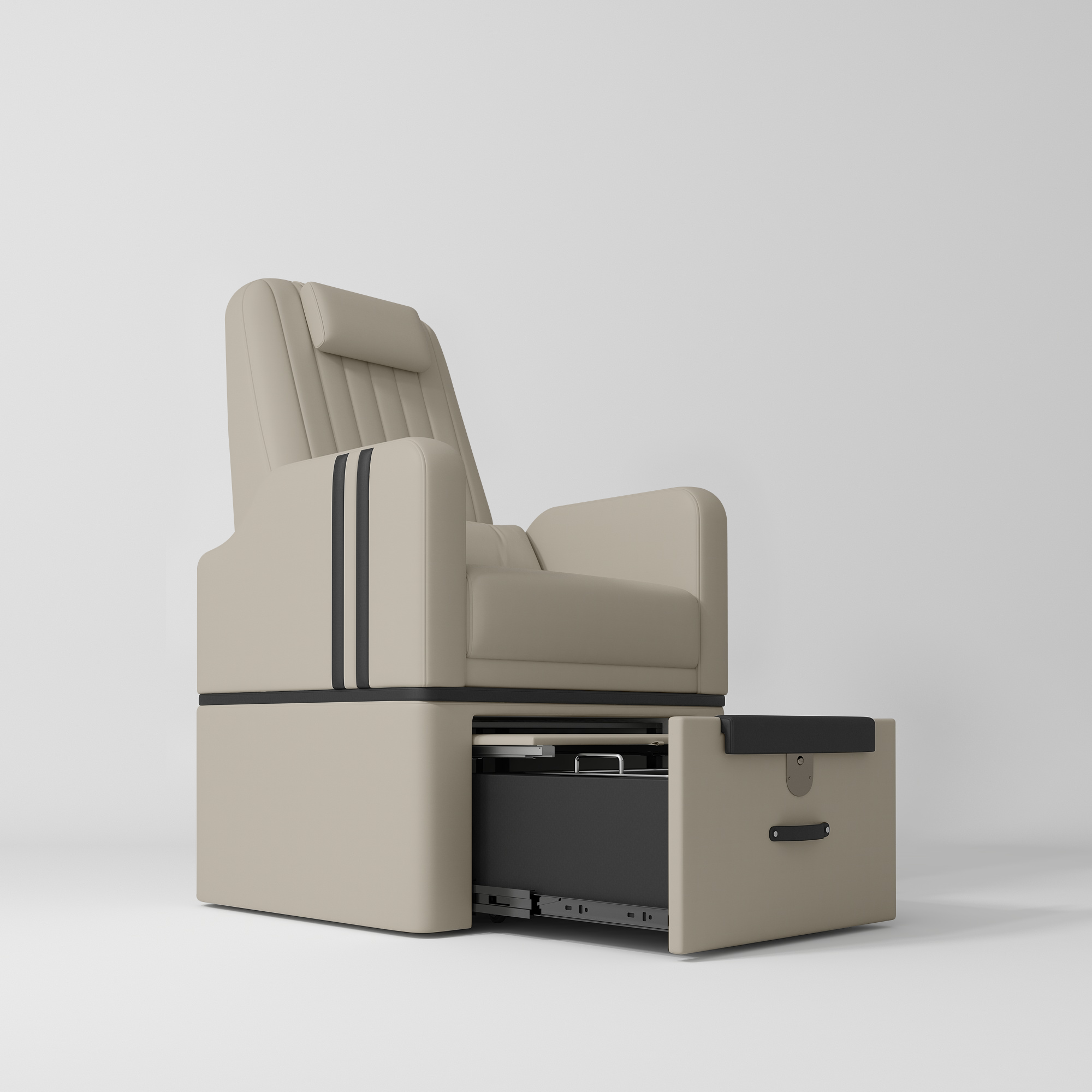 Perle Professional Pedicure Chair – No Plumbing Required Stone Taupe