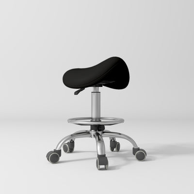 Selle Ergonomic Saddle Beauty Stool – 360° Rotation Black Silver Base