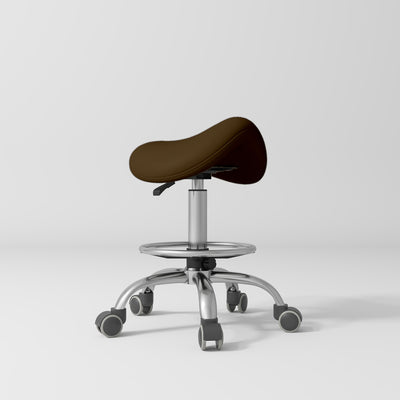 Selle Ergonomic Saddle Beauty Stool – 360° Rotation Cocoa Mocha Silver Base