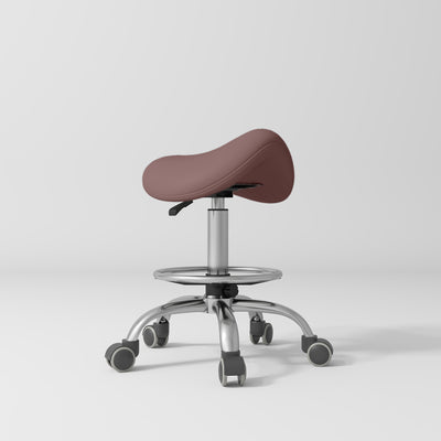 Selle Ergonomic Saddle Beauty Stool – 360° Rotation Dusty Rose Silver Base