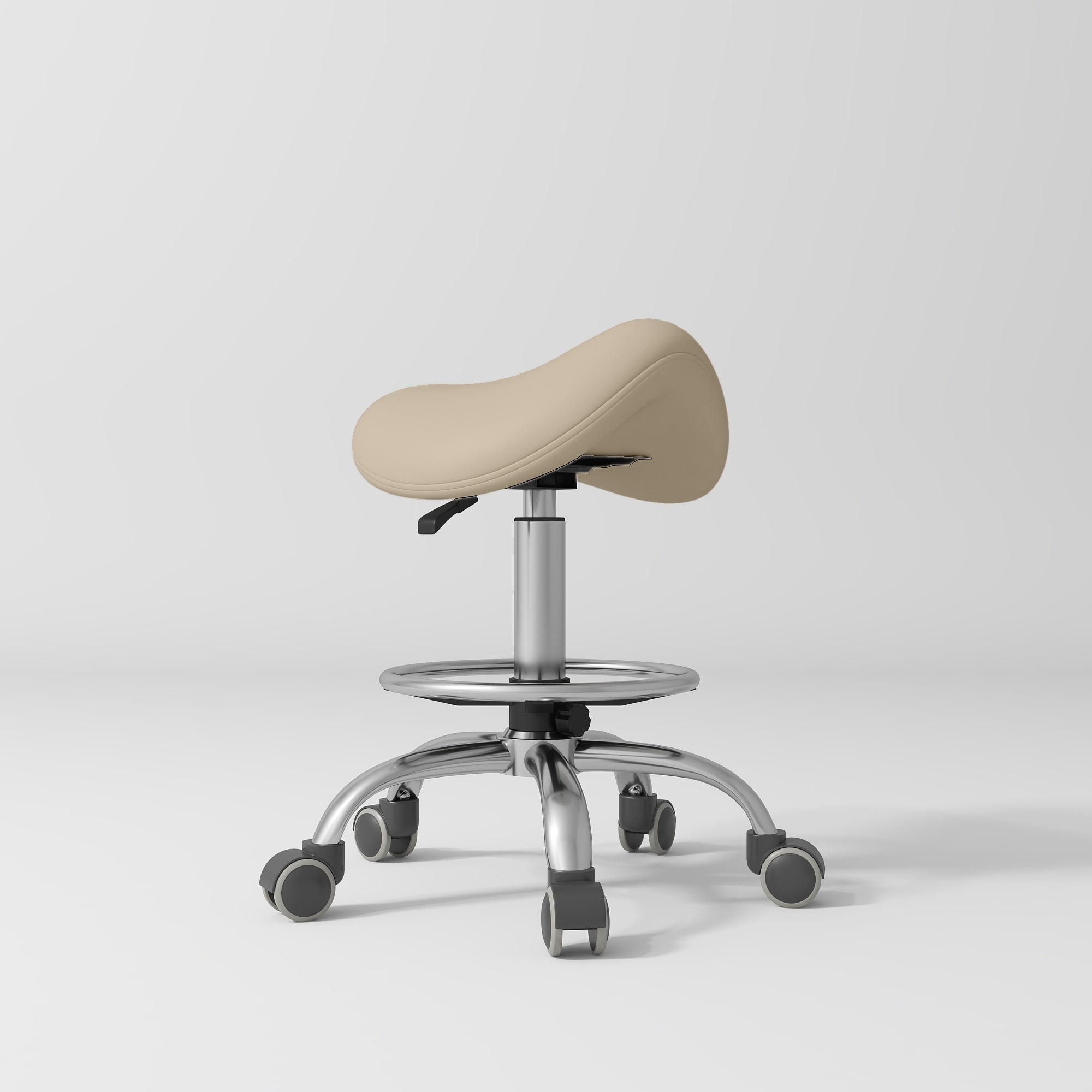 Selle Ergonomic Saddle Beauty Stool – 360° Rotation Warm Beige