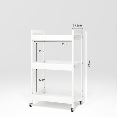 Professional Beauty Trolley with Wheels Mobile Assistant White Dimensions