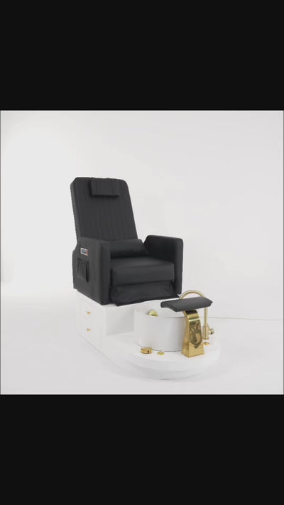 Noémie Luxury Electric Pedicure Chair with Massage Backrest White