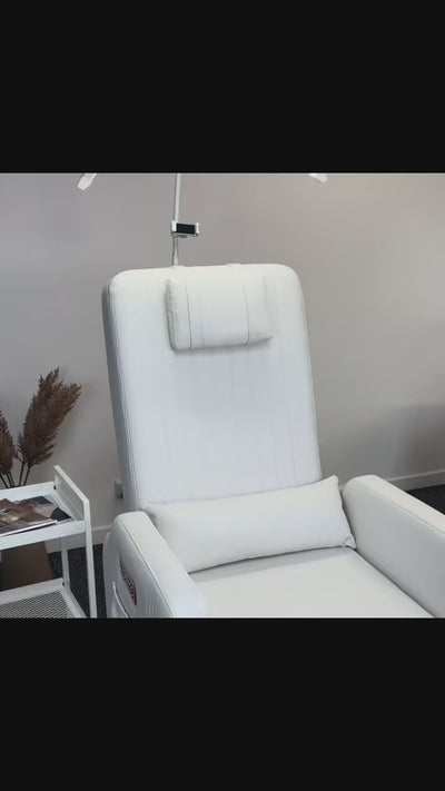 Noémie Luxury Electric Pedicure Chair with Massage Backrest White